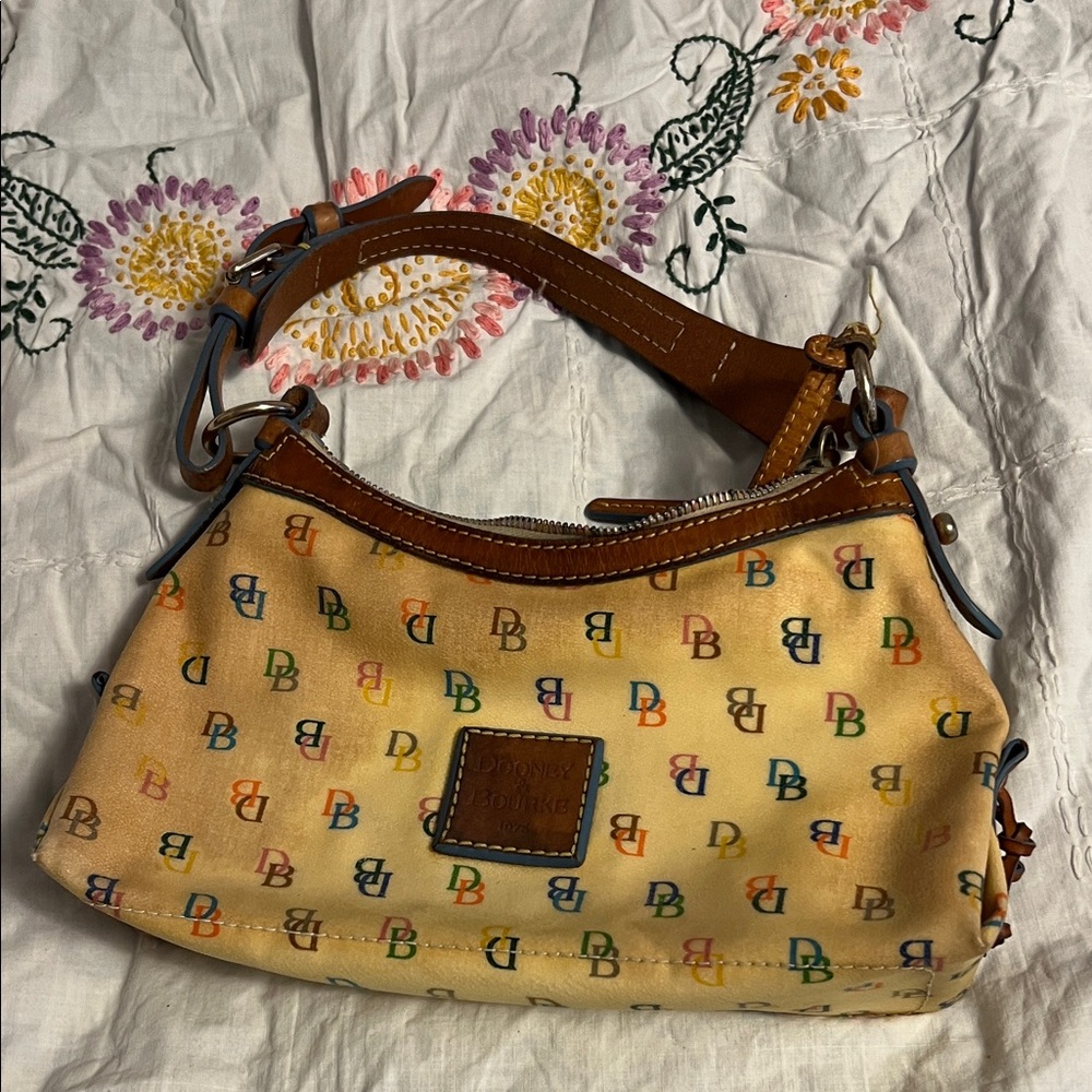 Dooney & Bourke Tan Multicolor Signature Shoulder Bag
